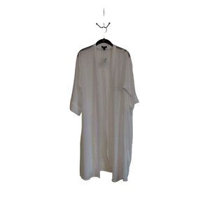 NWT Express long open short sleeve sheer white cover‎
